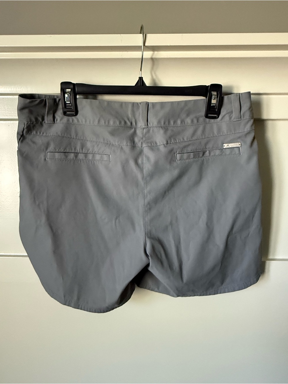 adidas Women's Gray Athletic Shorts with Snap Front - Picture 2 of 4